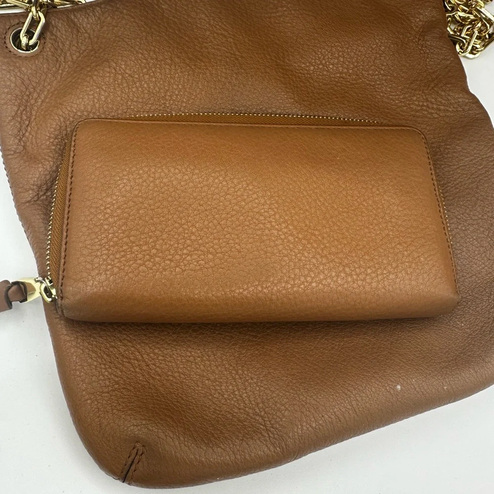 Tory Burch Brown Leather Shoulder or Crossbody Bag with Gold Chain - Picture 6 of 6